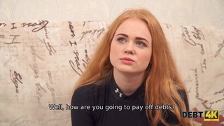 DEBT4k. Счастливый мужчина может использовать рыжую как шлюху, потому что у нее есть долги